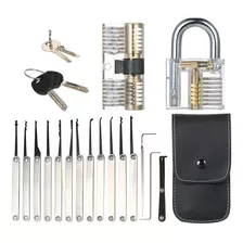 15pcs Lock Picking Set Kit Ferramenta Com Dois Transparente