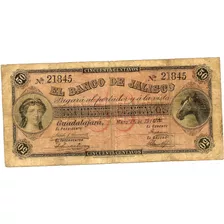 Billete De 50 Cvs De Guadalajara Jalisco 1915