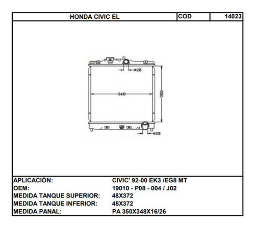 Tanque Plstico Inferior Honda Civic 92-00 (ancho Mecanico)  Foto 2