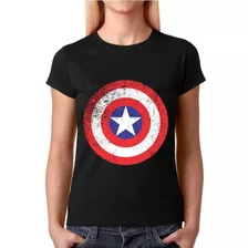 Camiseta Feminina Geek Super Herois Marvel - Capitão América