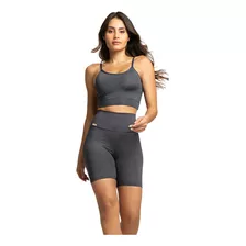 Conjunto Fitness Zero Transparência Short Cos Alto + Cropped