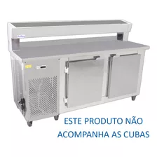 Balcão De Serviço Condimentador 500 Litros S/cubas Frilux Estilo De Vidro N/a 220v