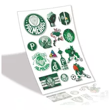 Cartela 13 Adesivos Palmeiras Moto Carro Capacete Stikers