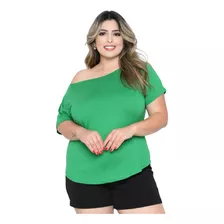 Blusa Ombro Caído Plus Size Ombro A Ombro Soltinha 