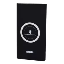 Cargador Portatil Power Bank Doble Qi 10000 Mah Base Celular Color Negro