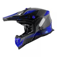 Capacete Mattos Racing Atomic Azul Motocross Trilha Enduro