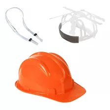 Kit 20 Capacete Plastcor Construção Epi + Jugular Silicone