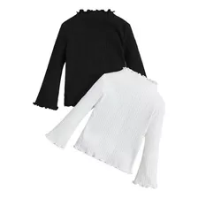 Blusa Niña Pack De Dos Blanco Y Negro