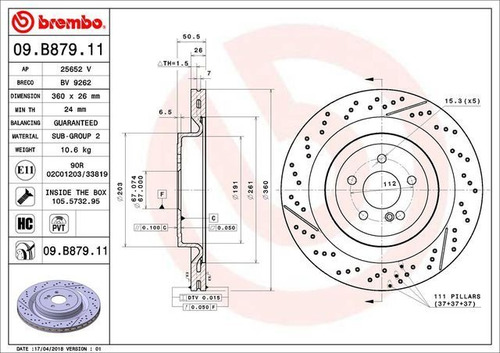 Disco Freno Brembo Maybach S650 6.0 2018 2019 2020 Foto 2