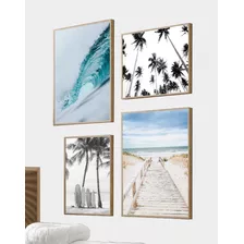 Quadros Decorativos Praia Coqueiros Deck Luxo Boho Sala Casa