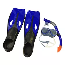 Kit Mergulho Mascara Pe De Pato Snorkel Nadadeira Mar Praia 