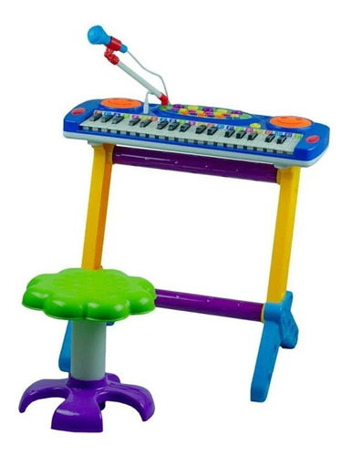 Piano Infantil Com Banquinho E Microfone Importway