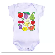 Body Branco Bebê Infantil Comida Fruta