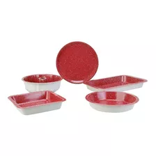 Conjunto Assadeiras Aço Carbono 5 Peças - La Cuisine Cor Cinza