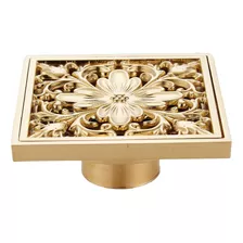 Desague De Drenaje Piso De Baño Figura Flor Oro Antiolor