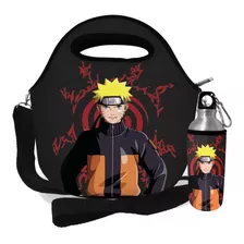 Kit Bolsa Lancheira + Garrafa Naruto Naruto Homem Aranha