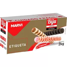 Canudo Biju Recheio Chocolate Marvi Caixa 2kg