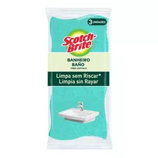 3 Esponjas Scotch-brite Nao Risca Verde P/ Banheiros 3 M