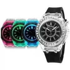 1 Reloj Geneva De Damas Con Brillantes Y Luces Led Mayor Det