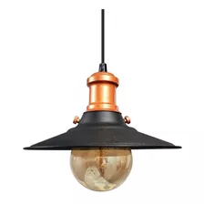 Lustre Pendente Industrial Moderno Nordic Preto Com Cobre