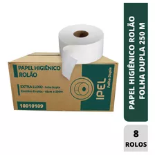 Folha Dupla 100% Celulose Papel Higiênico Com 8 Rolos 250m