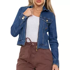 Jaqueta Jeans Feminina Com Lycra