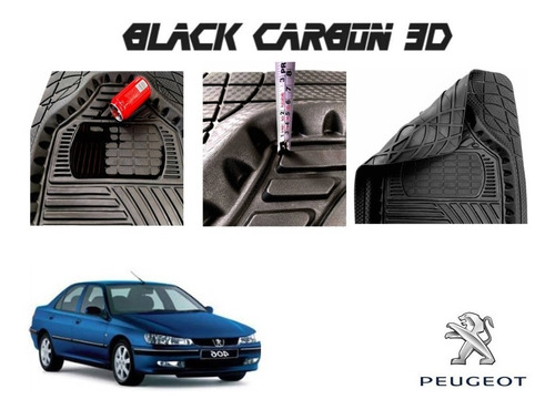 Tapetes Premium Black Carbon 3d Peugeot 406 2000 A 2005 Foto 4