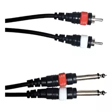 Cable 2 Rca A 2 Plug 1/4 3 Metros Calidad A