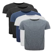 Kit 5 Camisetas Masculina Plus Size Sport Manga Curta Lisa