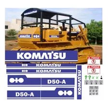 Kit Etiqueta + Adesivos Compatível Trator Komatsu D50 A D50a Cor Trator Esteira Komatsu D50 A