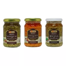 Combo Trio Pesto Manjericão, Tomate Seco, Rúcula - 160g Cada