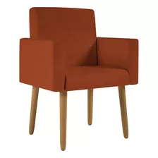 Poltrona Decorativa Cadeira Escritório Recepção Balaquidecor Cor Terracota