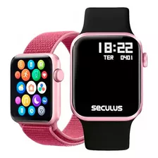 Smartwatch Seculus Troca Pulseiras - Preta E Rosa - Promoção