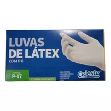 Luvas De Látex Branca Com Pó 50 Unidades Ambidestra Celeste