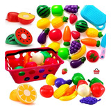Brinquedo Comidinha Cozinha Cortar Frutas Legume Velcr 25pÃ§s Cor Colorido