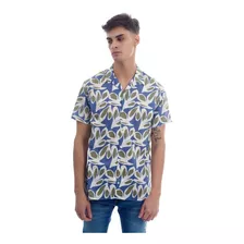 Camisa Fibrana Hombre Hawaiana Estampa Talles