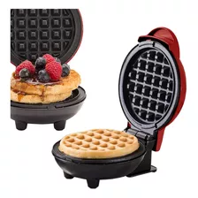 Máquina De Waffles Elétrica Profissional Antiaderente Cor Vermelho