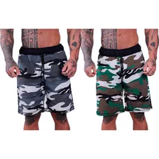 Kit 2 Bermudas De Moletom Masculina Para Academia Musculação