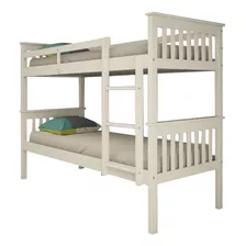 Cucheta Cama Juvenil 100% Madera Cama Escalera Dormitorio Color Blanco