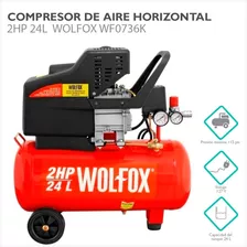 Compresor De Aire Horizontal 2hp 24l Wolfox Wf0736k
