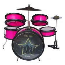 Bateria Infantil Acústica Luen Star Kids Rosa