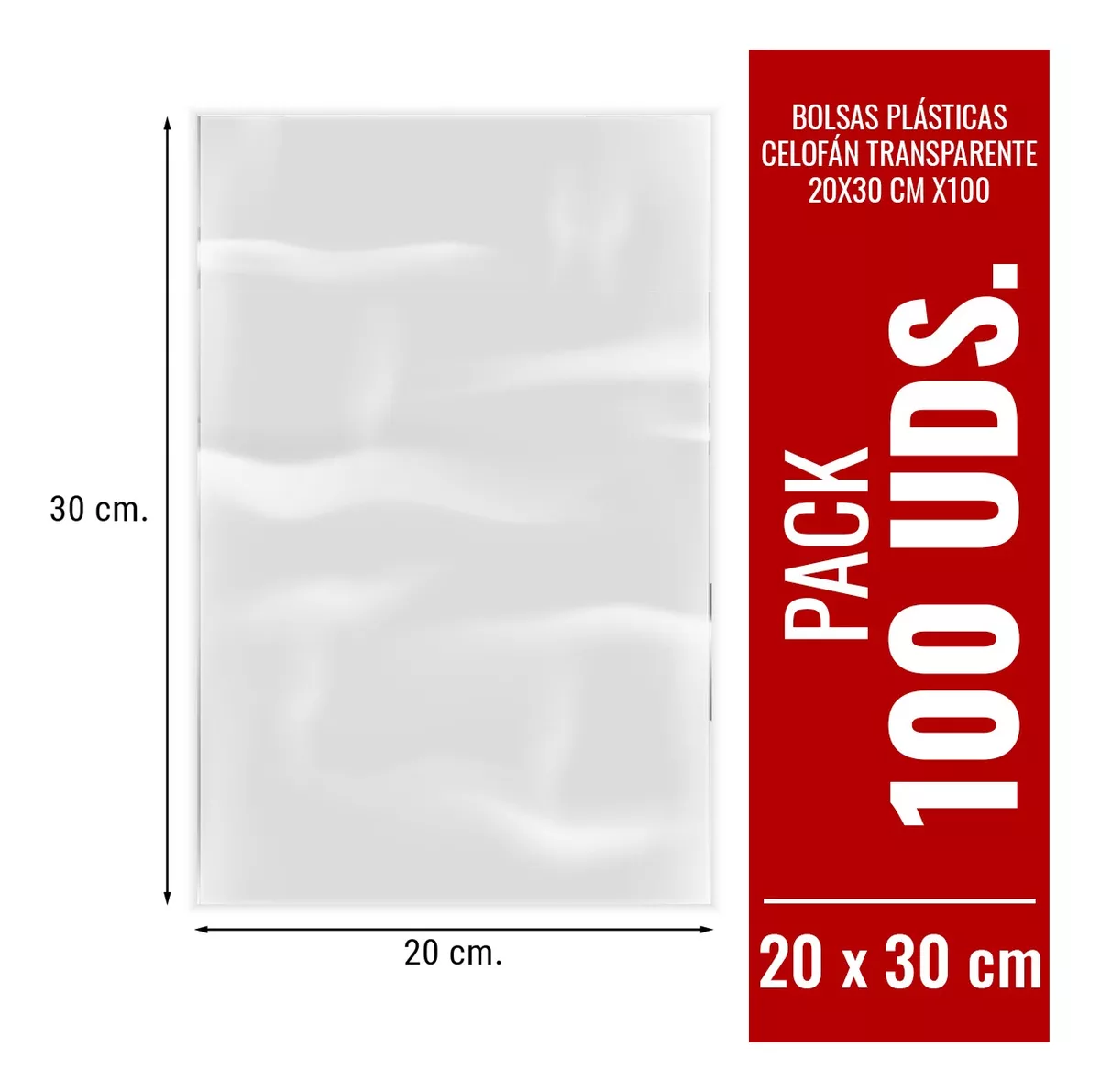 Bolsas Plásticas Celofán Transparente 20x30 Cm X100
