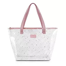 Bolsa Shopper Transparente Jacki Design Glow Feminino Adultos Alças Rosas