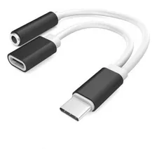 Adaptador De Audio Usb Type-c 2em1 Para Fone De Ouvido 3.5mm