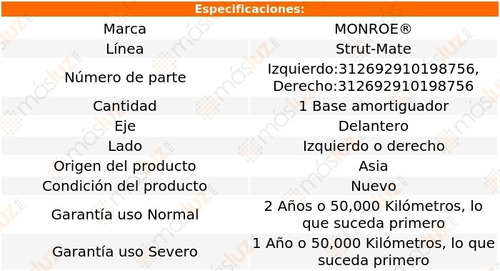 (1) Base Amortiguador Del Strut-mate Der O Izq 325is 92/95 Foto 2