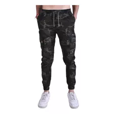 Pantalon Jogger Cargo Gabardina Rigida Camuflado