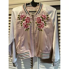 Campera Bomber Seda Bordada Tabatha