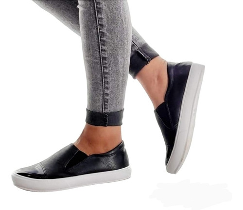 Panchas Con Punta De Charol Mujer