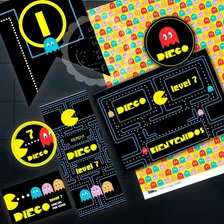 Kit Imprimible Pacman Videojuego Decoración Gamer W55