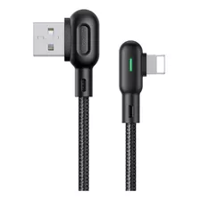 Cabo Compatível C/ iPhone Usb Pd Lightning 90° Led 1,20mt 2a